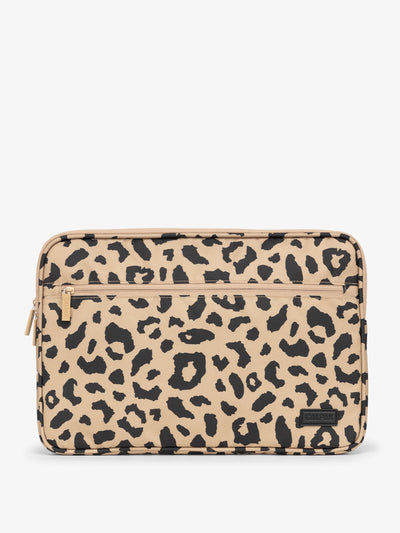 CALPAK 15-17 Inch protective Laptop case with padded pockets in cheetah print