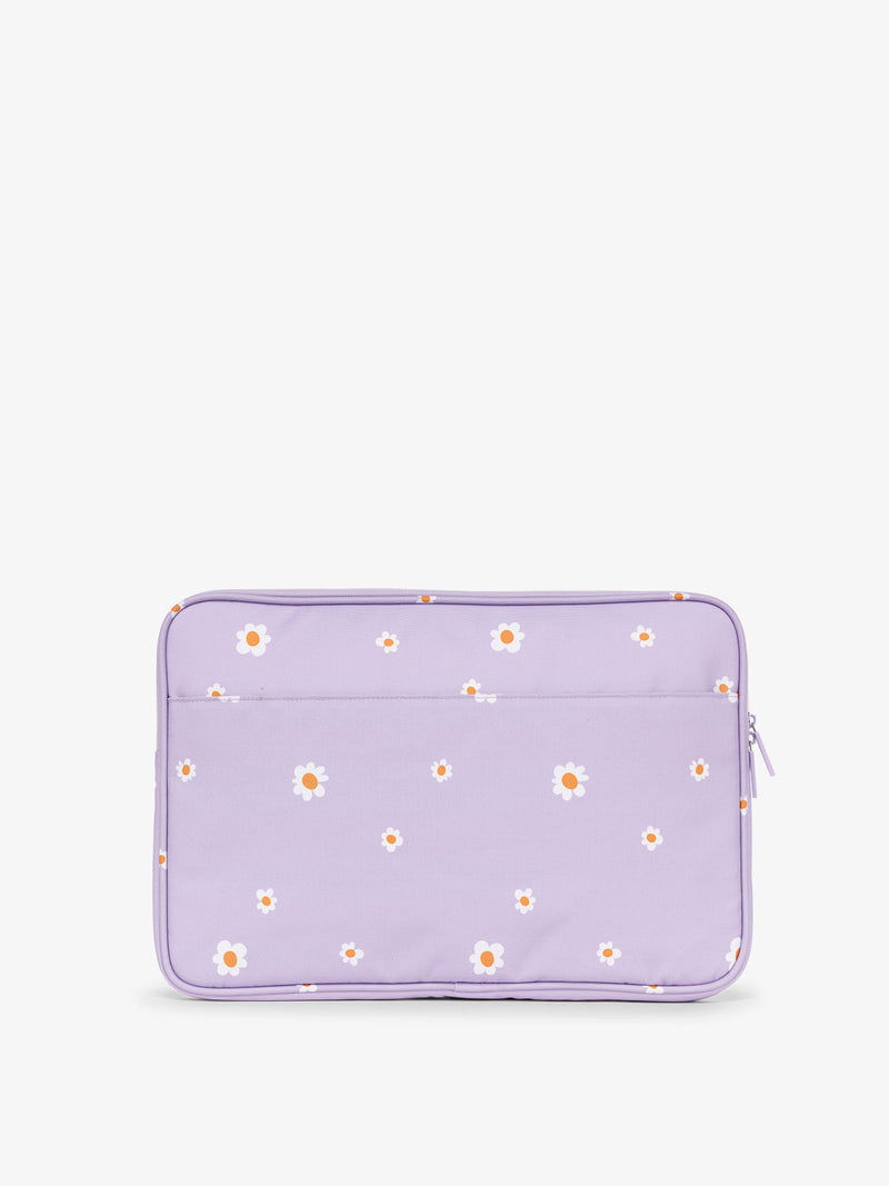 CALPAK 15-17 Inch water resistant Laptop Case with padded pockets in floral lavender print