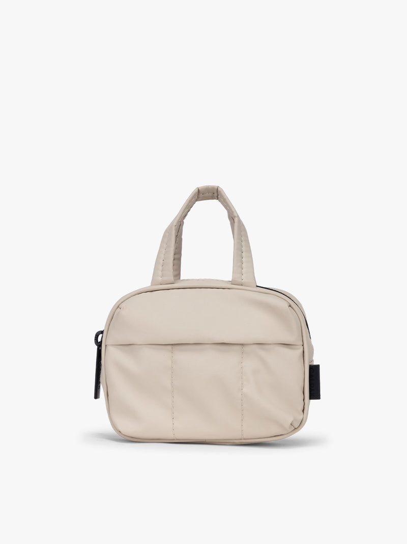 CALPAK Luka Duffel Key Pouch in white Oatmeal