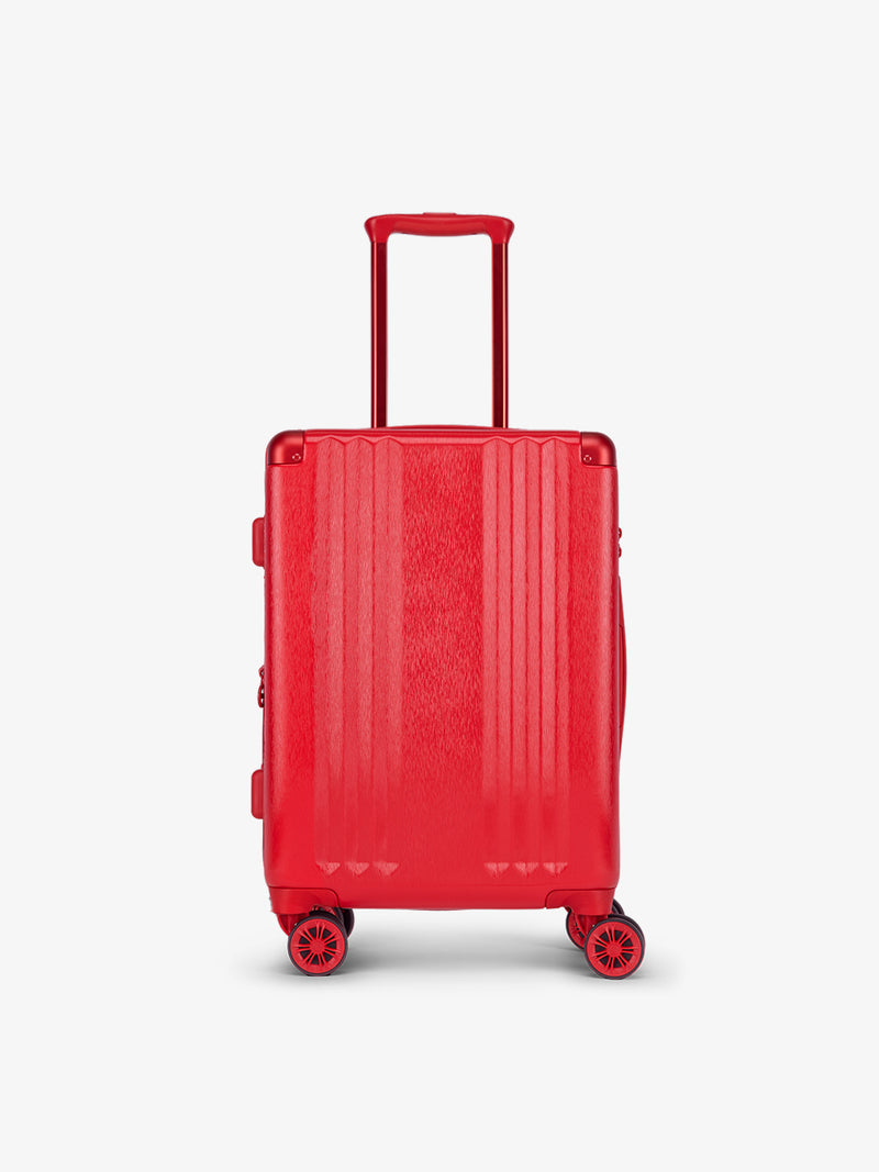 Lightweight CALPAK Ambeur carry-on luggage part of 2 piece set in metallic red