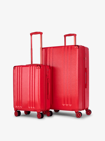 CALPAK Ambeur 2 piece lightweight expandable copper hard shell luggage set with carry-on in metallic red; LAM2000-METALLIC-RED view 1