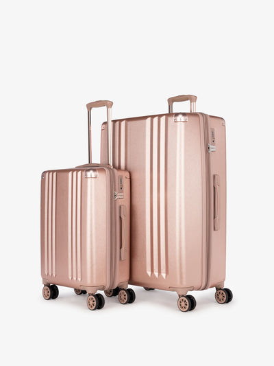 CALPAK Ambeur: 2 piece lightweight expandable rose gold hardside spinner luggage set for women; LAM2000-ROSE-GOLD view 1