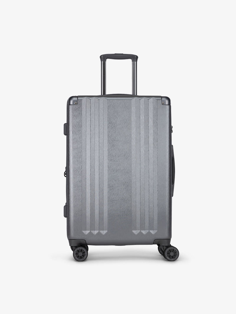 Hard shell medium luggage as part of the Ambeur luggage set in gunmetal