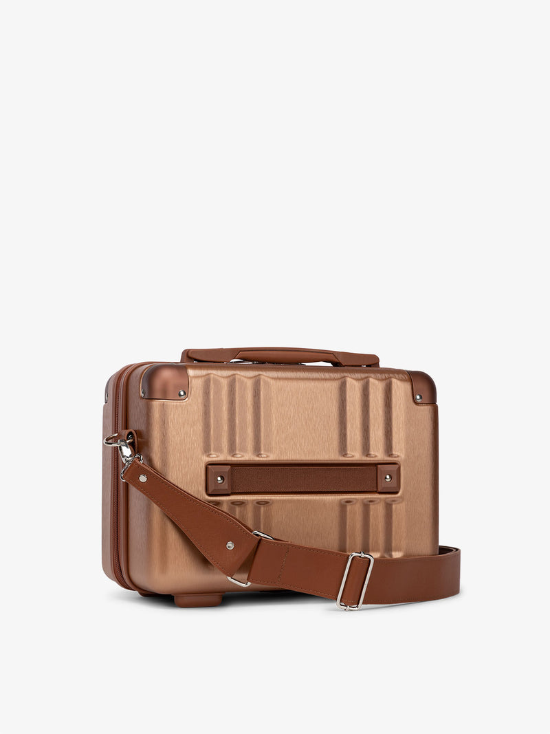 CALPAK Ambeur Vanity Case featuring back trolly in copper