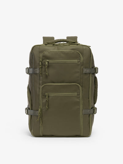 CALPAK Terra 26L Laptop Backpack Duffel in dark green Matte Pine front view; BPH2201-PINE view 1