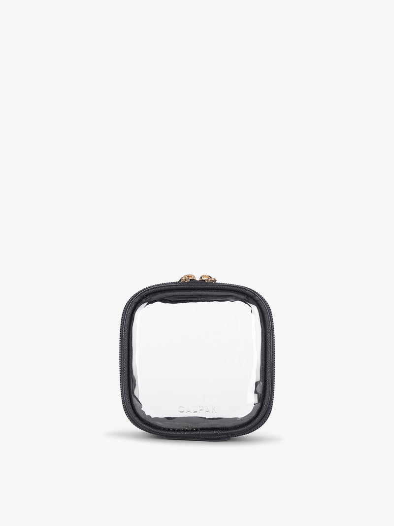 CALPAK Tiny Clear Cosmetic Case in Black front view