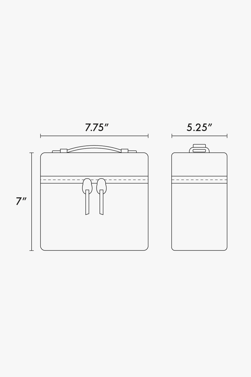 CALPAK Clear Train Case with Top Compartment dimensions;