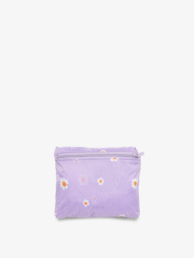CALPAK Compakt foldable duffle bag for travel in purple floral print
