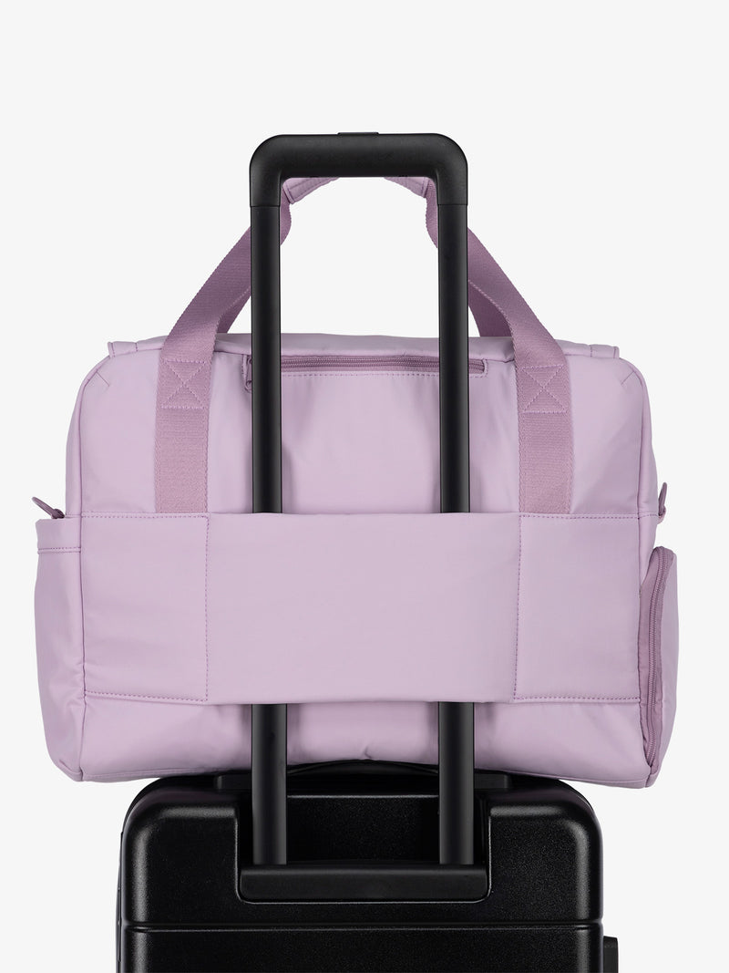 Purple Connect Laptop Duffel bag with luggage trolley sleeve and hidden pocket