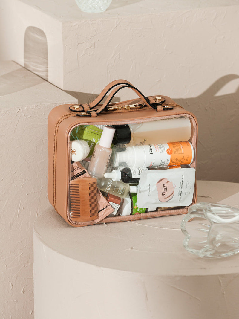 CALPAK clear cosmetic bag with handles