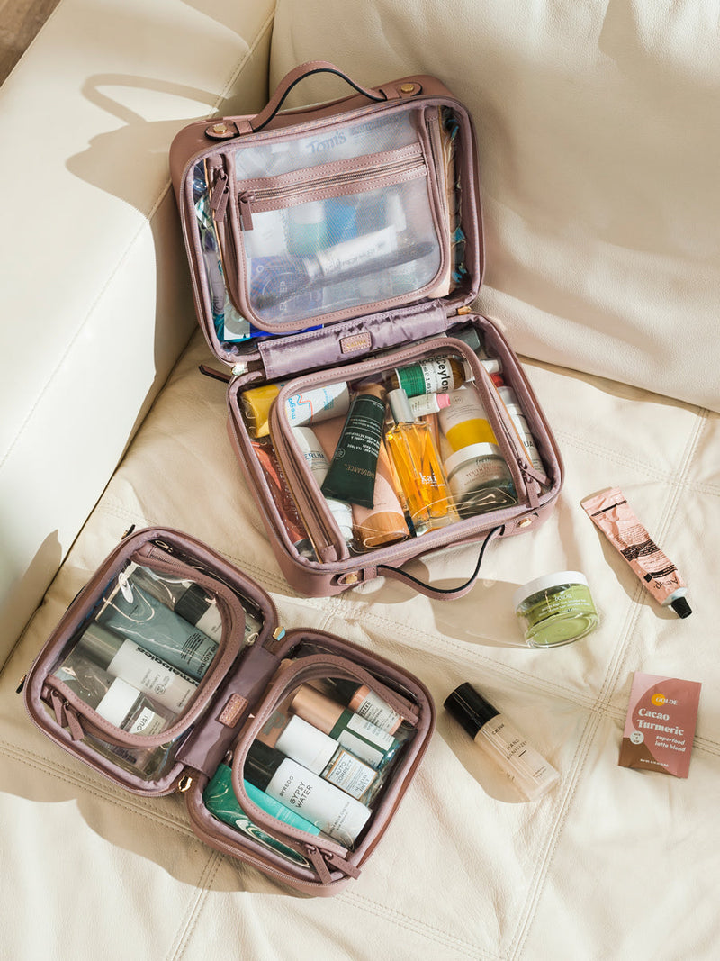 CALPAK pink transparent cosmetic bag