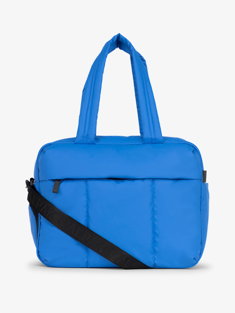 blue Luka Duffel weekender with pockets