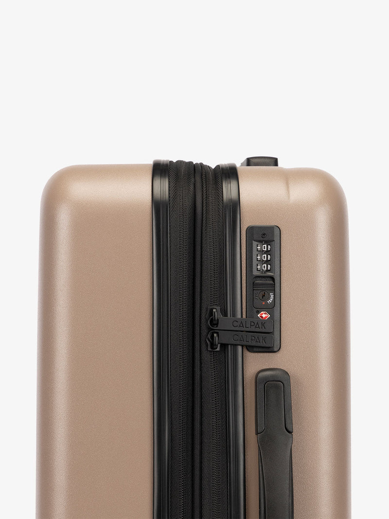 CALPAK Evry Medium Luggage with TSA-approved lock in chocolate brown