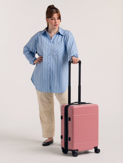 CALPAK Hue hard shell rolling carry on luggage in light pink mauve; LHU1020-NP-MAUVE view 2