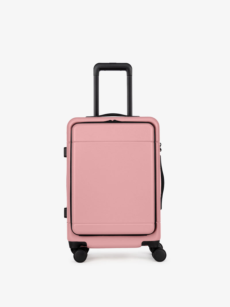 Pink mauve CALPAK Hue Front Pocket Carry-On Luggage with telescopic handle