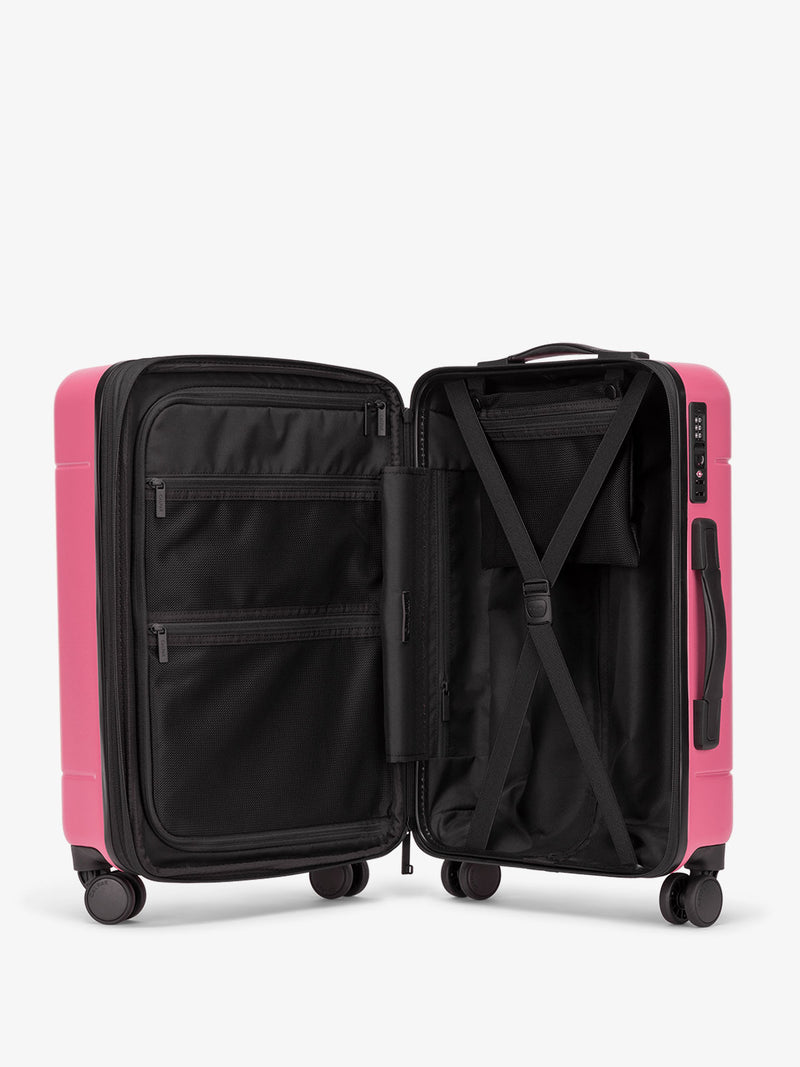 CALPAK large Hue 30 inch hardside luggage with compression straps in dragonfruit