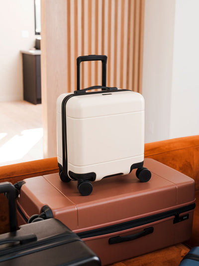 CALPAK Hue mini carry on luggage in linen cream; LHU1014-LINEN