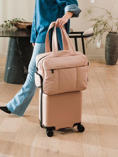 CALPAK Hue mini carry on luggage in pink sand; LHU1014-PINK-SAND