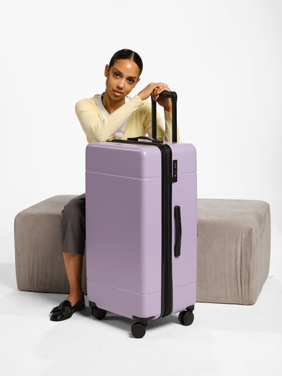 CALPAK Hue hard side polycarbonate trunk luggage in purple orchid; LHU1030-ORCHID view 2