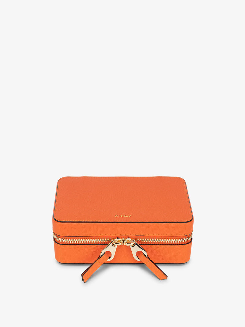 CALPAK zippered jewelry box in papaya