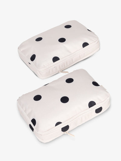 CALPAK Large Compression Packing Cubes in black and white polka dot; PCL2301-POLKA-DOT view 1