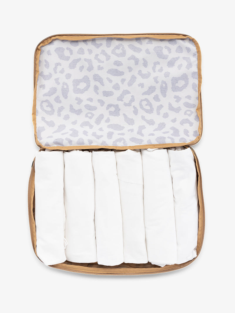 CALPAK large packing cubes for travel made with durable material in cheetah