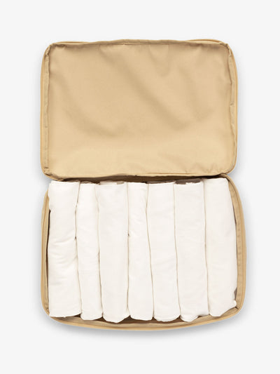 CALPAK Large Compression Packing Cubes in beige oatmeal; PCL2301-OATMEAL view 2