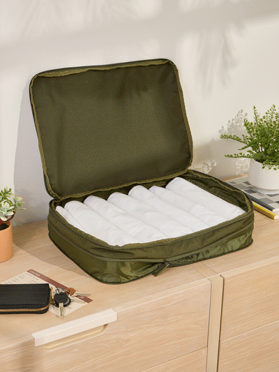 CALPAK large compression packing cubes in moss; PCL2301-MOSS