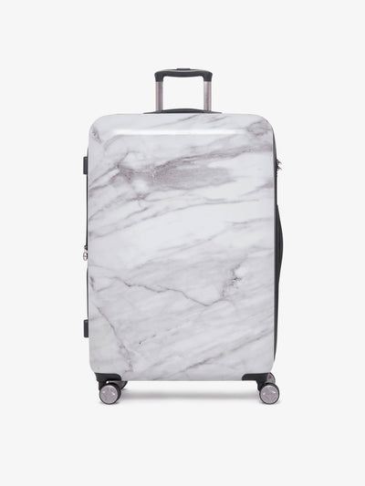 CALPAK Astyll large 29 inch white marble hard shell luggage; LAT1028-MILK-MARBLE view 1