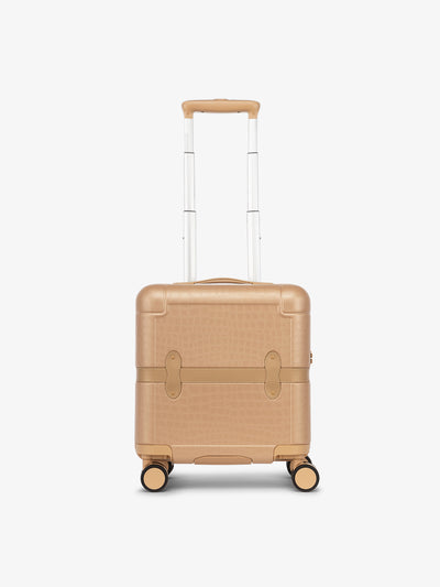 CALPAK TRNK mini carry on luggage with faux-crocodile design in almond