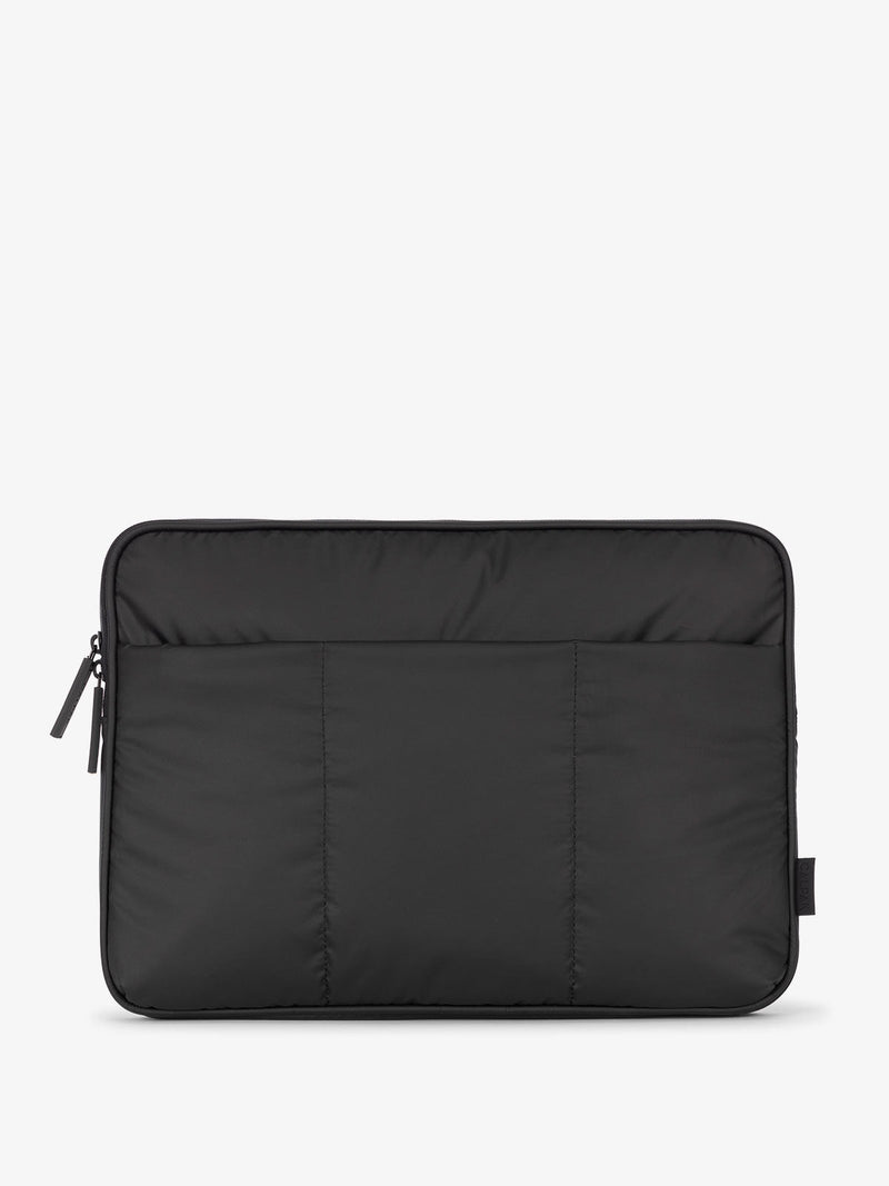 CALPAK Luka 14" Padded Laptop Sleeve with soft, puffy exterior in matte black