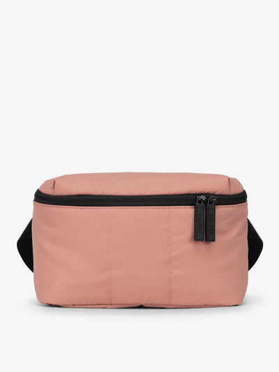 CALPAK Luka Belt Bag with soft puffy exterior in peony; BB1901-PEONY view 1