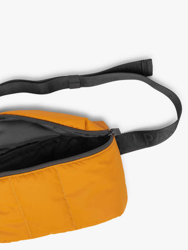 CALPAK Luka Belt Bag interior in pumpkin