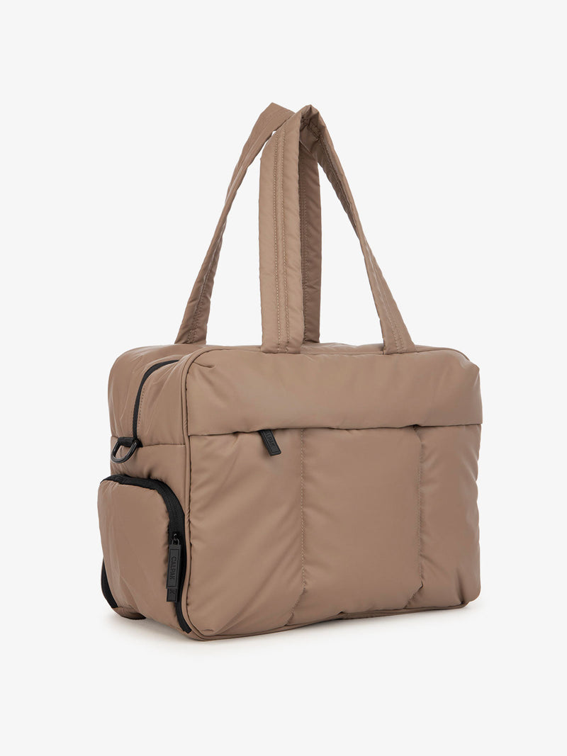 brown CALPAK Luka duffle bag