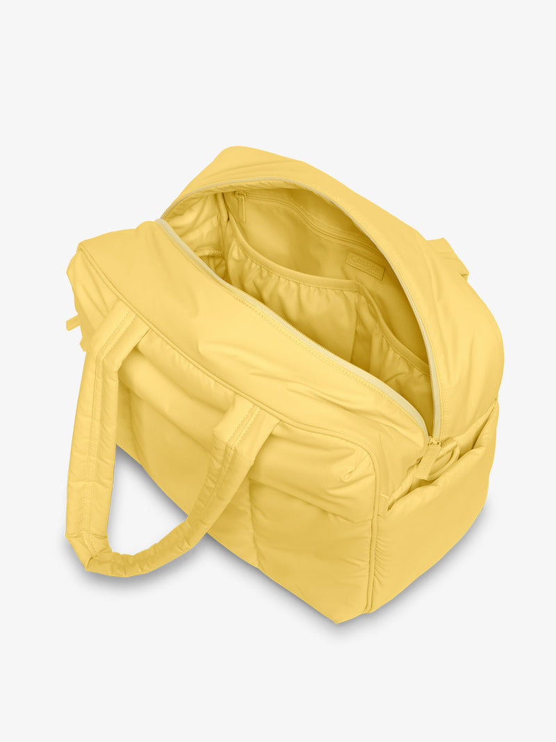 CALPAK Luka weekender bag in butter yellow