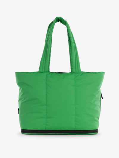 CALPAK Luka expandable tote bag with laptop compartment and padded straps in green; ALT2201-GREEN-APPLE view 1