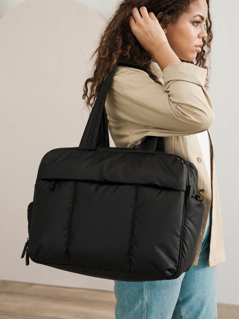 matte black CALPAK Luka duffle