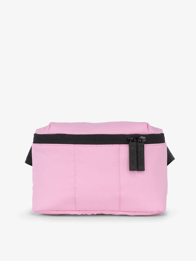 CALPAK Luka Mini Belt Bag with soft water-resistant exterior in bubblegum; BBM2201-BUBBLEGUM view 1