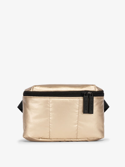 CALPAK Luka Mini Belt Bag with soft puffy exterior in metallic gold