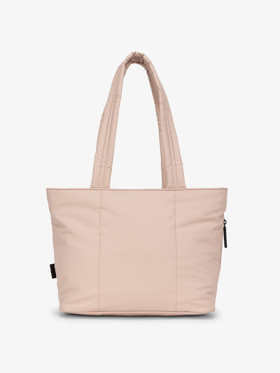 CALPAK Luka Mini Tote with soft, puffy exterior in rose quartz; ALM2401-ROSE-QUARTZ view 1