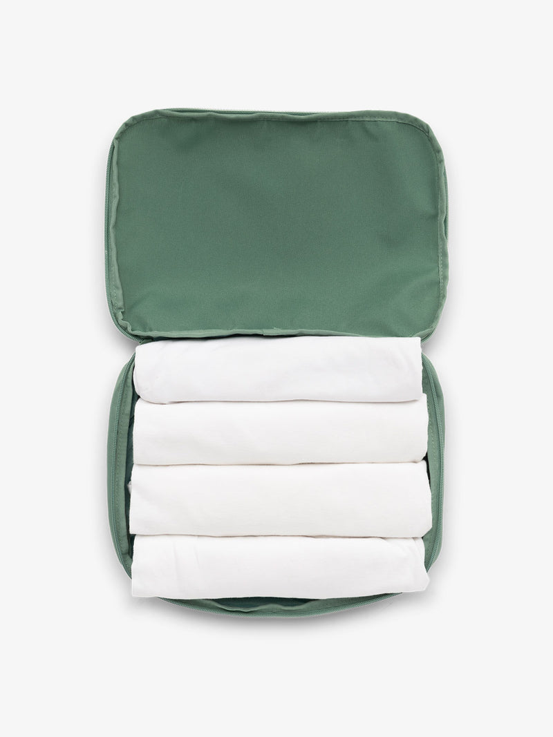 CALPAK packing cubes for travel in green sage