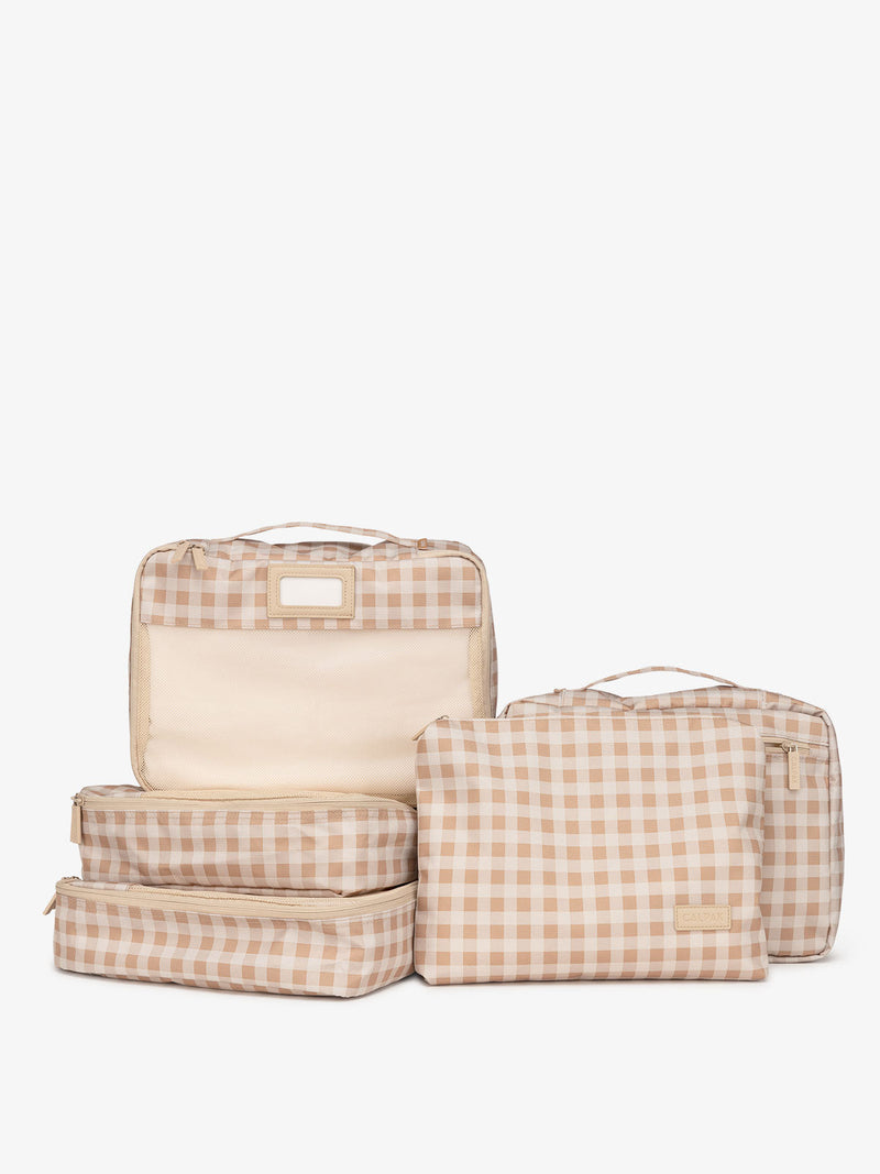 CALPAK travel storage packing set in gingham