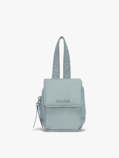 CALPAK Baby Collection Pacifier Pouch in light blue Bluebell front view; PCB2501-BLUEBELL view 1