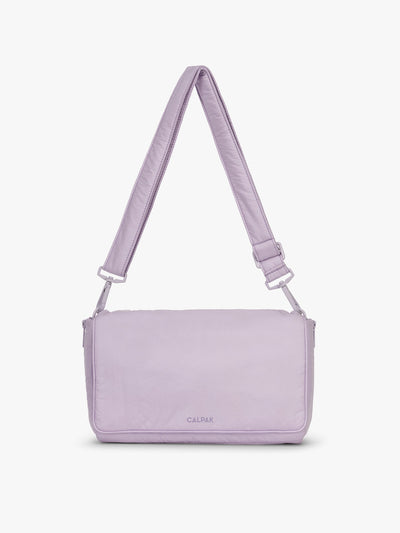 CALPAK Convertible Stroller Caddy Crossbody in lavender purple Orchid; SCB2401-ORCHID view 1