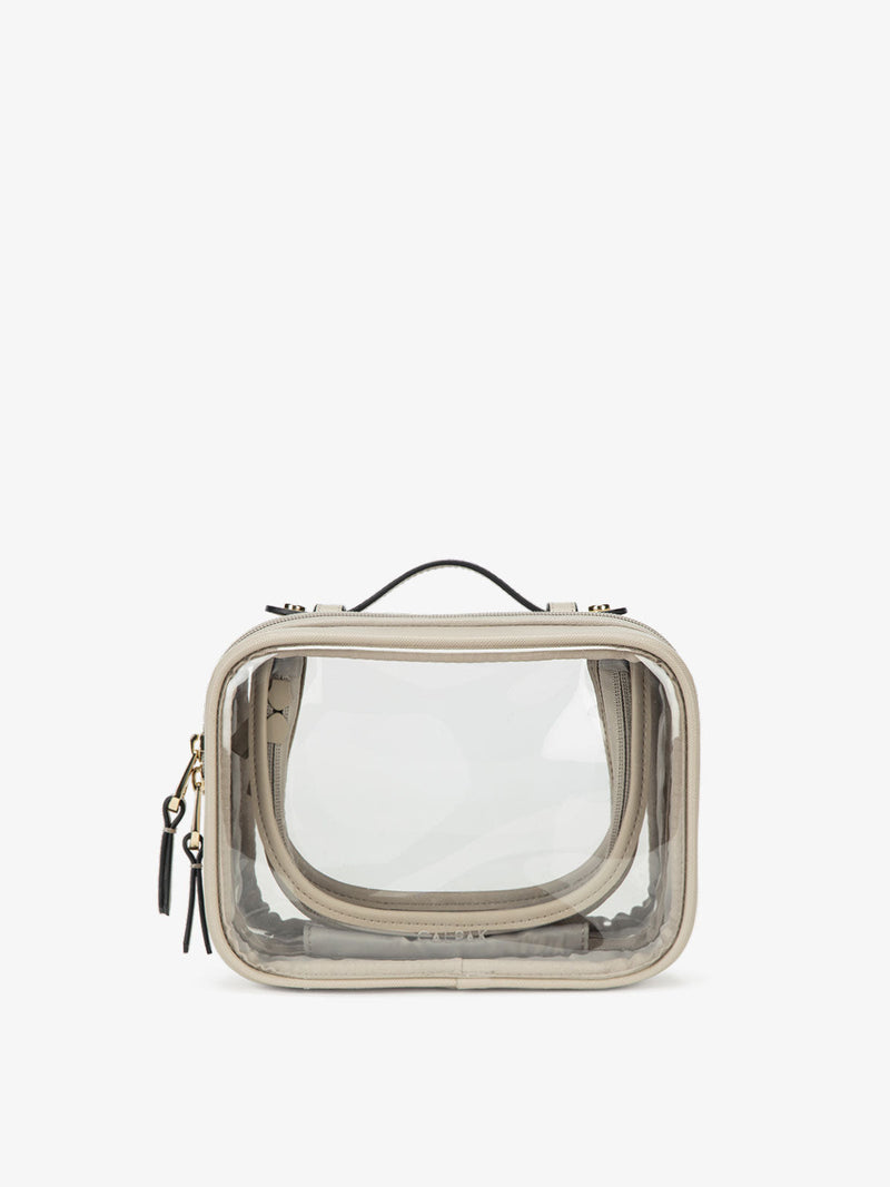 CALPAK's small cosmetic case with clear sides