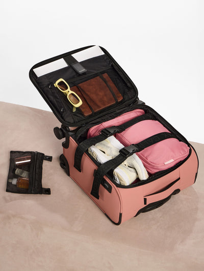 CALPAK small compression packing cubes in pink; PCS2301-TEA-ROSE view 2