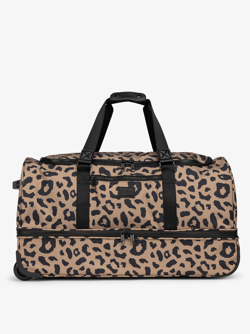 CALPAK Stevyn Large Rolling Duffel in Cheetah