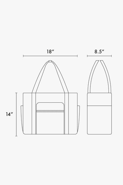 Dimensions of CALPAK Terra 35L Water Resistant Zippered Tote Bag; 