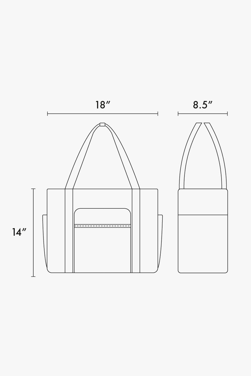 Dimensions of CALPAK Terra 35L Water Resistant Zippered Tote Bag; 