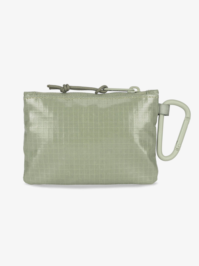 Back-view of CALPAK Terra Clippable Card Pouch in green